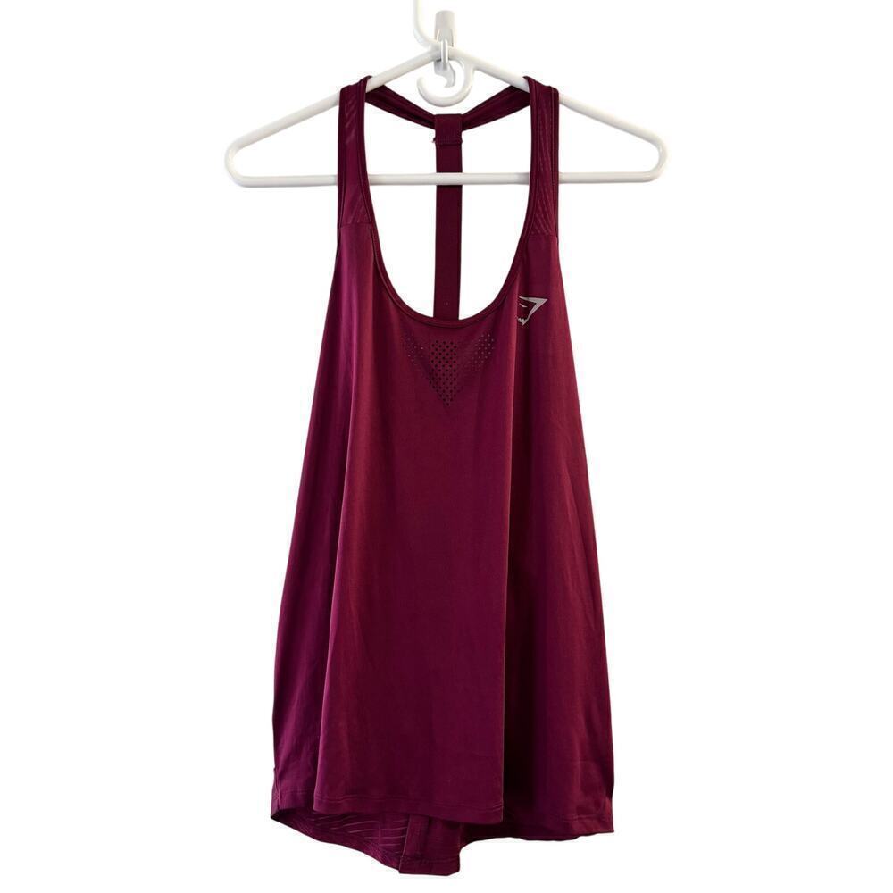 Gymshark Activewear Burgundy Tank Top Size Large Relaxed Fit
